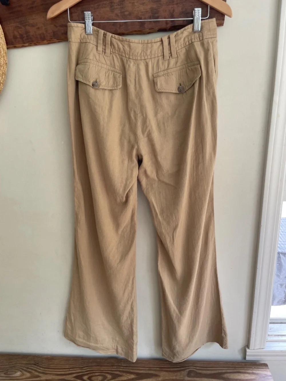 Banana Republic Neutral Linen Blend Pants 6 Y2K